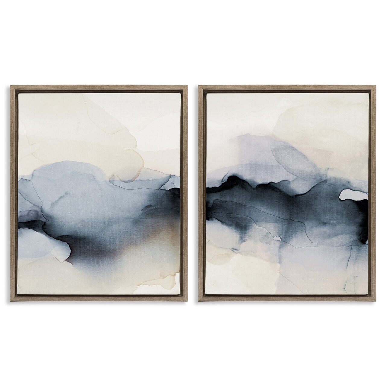 Stupell Industries Mysterious Abstract Obscure Watercolor Framed Floater Canvas Wall Art